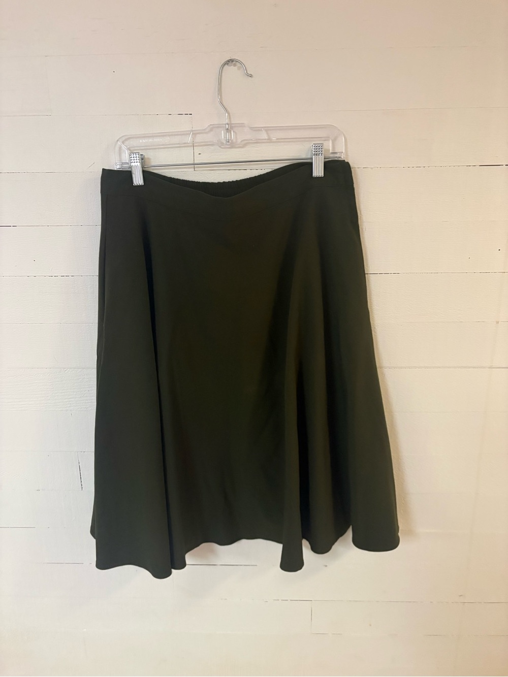 ModCloth Olive Green A-Line Midi Skirt Size Large Stretch Lined